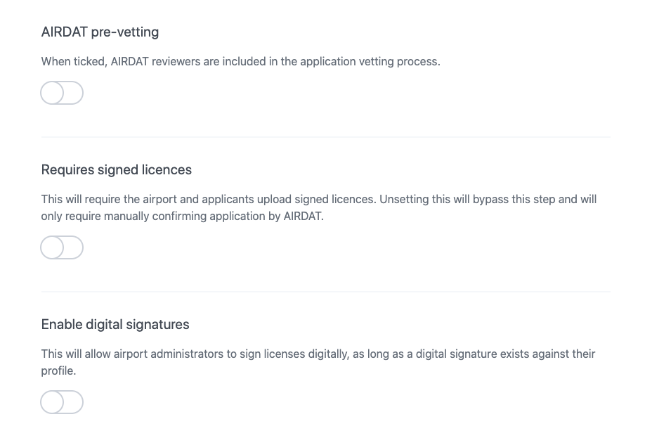 Application settings | AIRDAT Onboard
