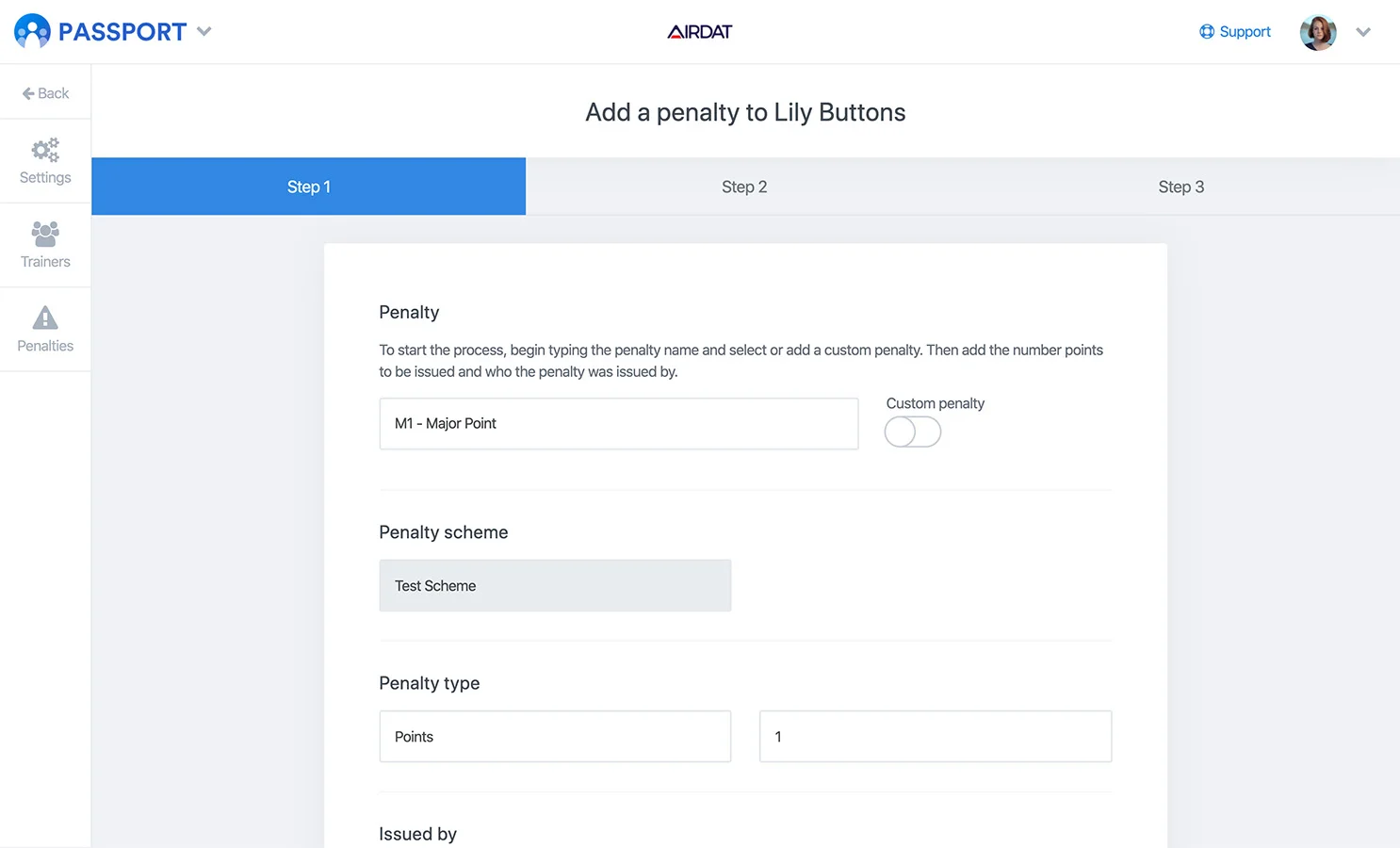 Penalty schemes | AIRDAT Passport