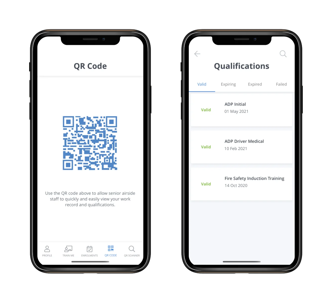 QR code and qualifications list | AIRDAT VISA