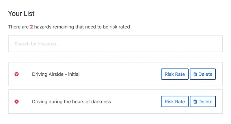 Risk assessment builder | AIRDAT Onboard