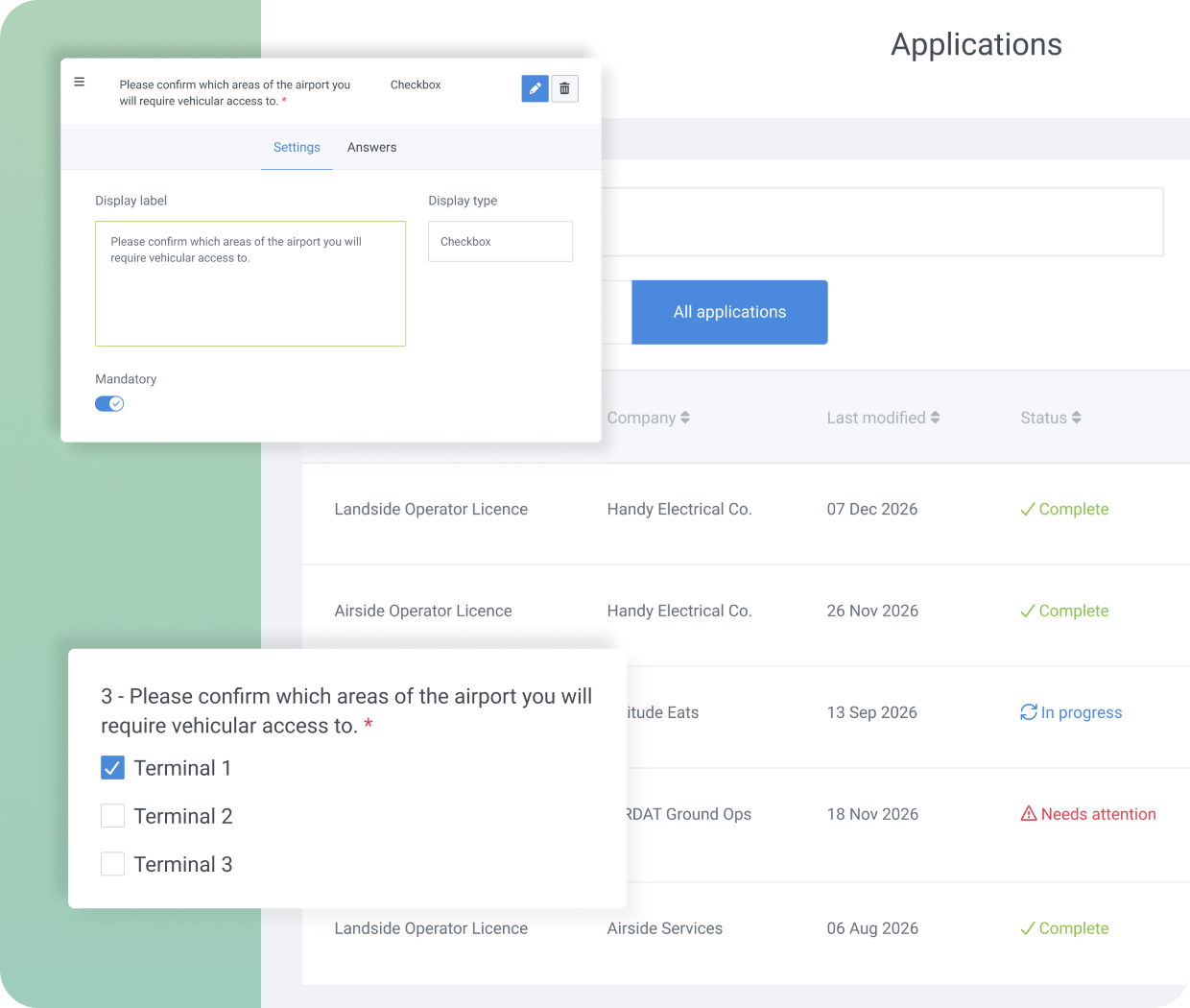 Compliance features | Airport Compliance system | AIRDAT Onboard