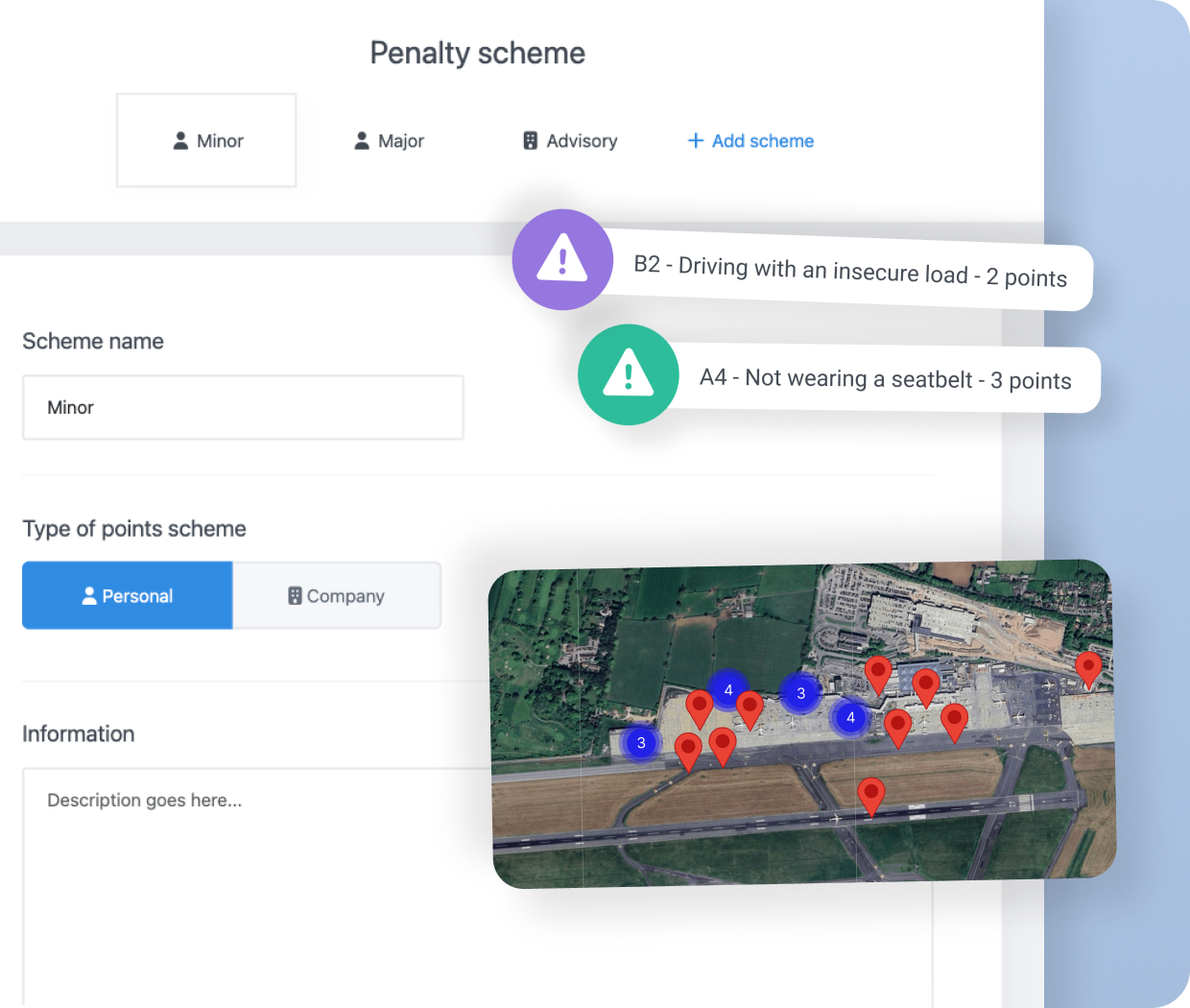Penalty schemes feature | Airport Safety system | AIRDAT Passport